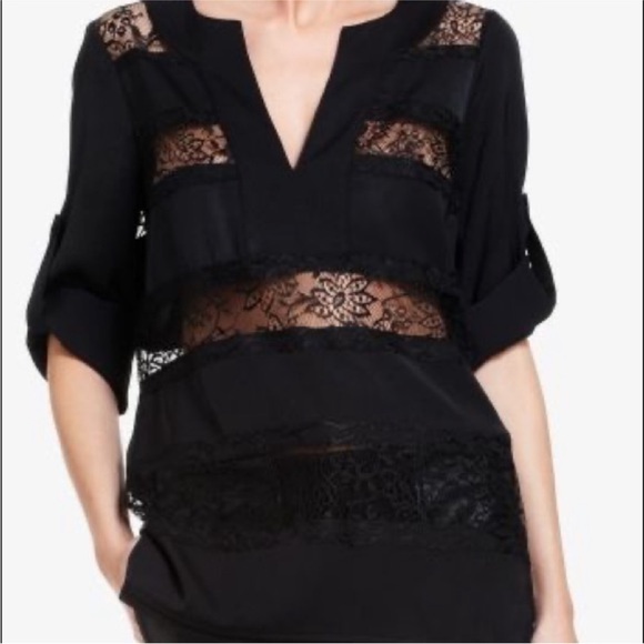 BCBGMaxAzria Black Tunic Relaxed Embellished - Picture 3 of 8